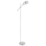 Lampadar metal crom, plastic satinat, reglabil cablu 1,8m, comutator, LxLxH: 477x200x1350,excl 1xE14 40W 230V - imagine 3