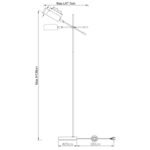 Lampadar metal crom, plastic satinat, reglabil cablu 1,8m, comutator, LxLxH: 477x200x1350,excl 1xE14 40W 230V - imagine 6