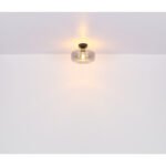 Plafonieră metal negru mat, sticlă de chihlimbar, ø: 280mm, I: 205mm, fără bec 1x E27 40W 230V - imagine 5
