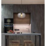 Corp de iluminat cu suspensie metal negru mat, sticlă fumurie, înălțime reglabilă, ø: 280 mm, I: 1200 mm, fără bec 1x E27 40W 230V - imagine 2