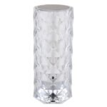 Lampă de masă din plastic transparent cu efect de cristal, metal argintiu, reglabil, variator de intensitate variabil continuu, cablu de încărcare USB inclus, Adaptor excl., Acu 800mAh 3,7V, ø: 90mm, I: 210mm, LED 1,5W 5V 50lm CCT2700/6500/4000K - imagine 3