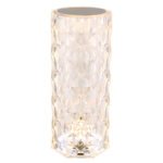 Lampă de masă din plastic transparent cu efect de cristal, metal argintiu, reglabil, variator de intensitate variabil continuu, cablu de încărcare USB inclus, Adaptor excl., Acu 800mAh 3,7V, ø: 90mm, I: 210mm, LED 1,5W 5V 50lm CCT2700/6500/4000K - imagine 4