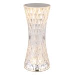 Lampă de masă din plastic transparent cu efect de cristal, metal argintiu, schimbător de culori RGB, cablu de încărcare USB inclus, Culori RGB comutabile prin atingere, Adaptor excl., Acu 800mAh 3,7V, ø: 80mm, I: 185mm, RGBW LED 1,5W 5V - imagine 4