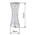 Lampă de masă din plastic transparent cu efect de cristal, metal argintiu, schimbător de culori RGB, cablu de încărcare USB inclus, Culori RGB comutabile prin atingere, Adaptor excl., Acu 800mAh 3,7V, ø: 80mm, I: 185mm, RGBW LED 1,5W 5V - imagine 6