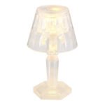 Lampă de masă din plastic transparent, plastic alb, întrerupător glisant, baterie inclusă 3x LR1130 160mAh, ø: 67mm, H: 120mm, 12 x 2 seturi în afișajul de masă, număr de seturi 2 buc., incl. LED 0.06W 4.5V, 2800K