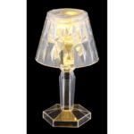 Lampă de masă din plastic transparent, plastic alb, întrerupător glisant, baterie inclusă 3x LR1130 160mAh, ø: 67mm, H: 120mm, 12 x 2 seturi în afișajul de masă, număr de seturi 2 buc., incl. LED 0.06W 4.5V, 2800K - imagine 3
