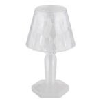 Lampă de masă din plastic transparent, plastic alb, întrerupător glisant, baterie inclusă 3x LR1130 160mAh, ø: 67mm, H: 120mm, 12 x 2 seturi în afișajul de masă, număr de seturi 2 buc., incl. LED 0.06W 4.5V, 2800K - imagine 4