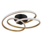 Plafoniera metal negru mat, aluminiu auriu, plastic opal, ø: 500mm, H: 160mm, incl LED 40W 230V, sursa 4480lm, iesire 2500lm, 3000K. - imagine 3