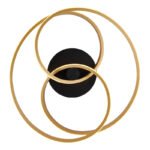 Plafoniera metal negru mat, aluminiu auriu, plastic opal, ø: 500mm, H: 160mm, incl LED 40W 230V, sursa 4480lm, iesire 2500lm, 3000K. - imagine 4