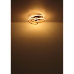 Plafoniera metal negru mat, aluminiu auriu, plastic opal, ø: 500mm, H: 160mm, incl LED 40W 230V, sursa 4480lm, iesire 2500lm, 3000K. - imagine 5