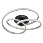 Plafoniera metal negru mat, aluminiu nichel mat, plastic opal, ø: 500mm, H: 160mm, incl. LED 40W 230V, sursa 4480lm, iesire 2500lm, 3000K. - imagine 3