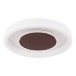 Plafoniera metal alb, acril alb , metal maro, funcție de memorie, lumina de noapte, dimabil, control la distanță culori fixabile, D: 500, H: 95, inkl.LED 40W 230V, 350-2200lm ieșire , CCT 3000-6000K - imagine 3