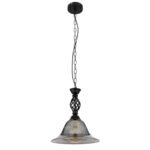 Lampă cu suspensie metal negru mat, sticlă fumurie, cablu PVC negru, ø: 295mm, I: 1300mm, fără 1x E27 60W 230V - imagine 3