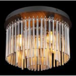 Plafonieră metal negru mat, crom, tije de sticlă fumurie, ø: 320mm, I: 215mm, excl. 5x E14 40W 230V - imagine 3