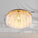 Plafonieră metal auriu mat, negru, tije de sticlă opal, gradient transparent, ø: 500mm, H: 250mm, excl. 5x E27 60W 230V - imagine 5