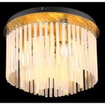 Plafonieră metal auriu mat, negru, tije de sticlă opal, gradient transparent, ø: 320mm, H: 230mm, excl. 5x E14 40W 230V - imagine 3