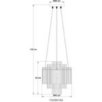 Lampa suspendata metal auriu mat, tije de sticlă opal, gradient clar, cablu PVC negru, înălțimea poate fi scurtată, ø: 400mm, H: 1200mm, excl. 5x E14 40W 230V - imagine 6