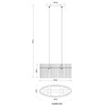 Suspensie metal aur mat, tije de sticlă opal, gradient clar, cablu PVC negru, înălțimea poate fi scurtată, LxLxA: 600x230x1400mm, excl. 2x E27 60W 230V - imagine 6