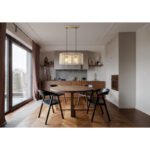 Suspensie metal aur mat, tije de sticlă opal, gradient clar, cablu PVC negru, înălțimea poate fi scurtată, LxLxA: 600x230x1400mm, excl. 2x E27 60W 230V