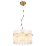 Lampă suspendată din metal auriu mat, tije din sticlă opală, gradient transparent, cablu PVC negru, înălțimea poate fi scurtată, ø: 400mm, H: 1500mm, fără 1x E27 60W 230V