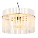 Lampă suspendată din metal auriu mat, tije din sticlă opală, gradient transparent, cablu PVC negru, înălțimea poate fi scurtată, ø: 400mm, H: 1500mm, fără 1x E27 60W 230V - imagine 4