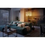 Lampă de podea metal negru mat, tije de sticlă de culoare fumurie, cablu PVC negru, întrerupător cu pedală în cablu, ø: 380mm, I: 1520mm, lungime cablu 1800mm, fără 1x E27 60W 230V - imagine 4