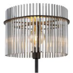 Lampă de podea metal negru mat, tije de sticlă de culoare fumurie, cablu PVC negru, întrerupător cu pedală în cablu, ø: 380mm, I: 1520mm, lungime cablu 1800mm, fără 1x E27 60W 230V - imagine 5