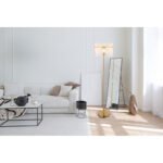 Lampă de podea metal auriu mat, tije de sticlă opal, gradient transparent, cablu PVC negru, întrerupător cu pedală în cablu, ø: 380mm, H: 1520mm, lungime cablu 1800mm, fără 1x E27 60W 230V - imagine 3