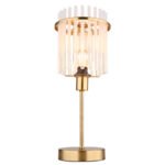 Lampă de masă din metal auriu mat, tije din sticlă opalină, gradient transparent, cablu PVC negru, întrerupător pe cablu, ø: 150mm, H: 375mm, lungime cablu 1500mm, fără 1x E14 40W 230V - imagine 4