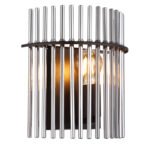 Aplică metal negru mat, tije de sticlă fumurie, LxA: 250x260mm, AL: 125mm, excl. 1x E27 60W 230V