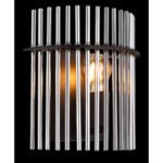Aplică metal negru mat, tije de sticlă fumurie, LxA: 250x260mm, AL: 125mm, excl. 1x E27 60W 230V - imagine 3