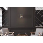 Aplică metal negru mat, tije de sticlă fumurie, LxA: 250x260mm, AL: 125mm, excl. 1x E27 60W 230V