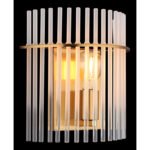 Aplică din metal auriu mat, tije din sticlă opală, gradient clar, LxA: 250x260mm, AL: 125mm, excl. 1x E27 60W 230V - imagine 3