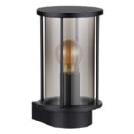 Lampă de exterior din oțel inoxidabil negru mat, sticlă de culoare fumurie, tije metalice negru mat, direcția luminii: în sus, IP54,  l x I x A: 143x252x152mm, fără 1x E27 60W 230V - imagine 3