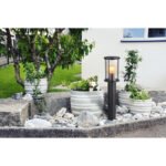 Lampă de exterior din oțel inoxidabil negru mat, sticlă fumurie, tije metalice negru mat, IP54, ø: 143mm, I: 600mm, excl. 1x E27 60W 230V