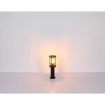 Lampă de exterior din oțel inoxidabil negru mat, sticlă de culoare fumurie, tije metalice negru mat, senzor inclus, IP54, ø: 143mm, I: 600mm, excl. 1x E27 60W 230V - imagine 4