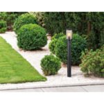 Lampă de exterior din oțel inoxidabil negru mat, sticlă fumurie, tije metalice negru mat, senzor incl., IP54, ø: 143mm, I: 1000mm, excl. 1x E27 60W 230V - imagine 2