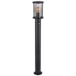 Lampă de exterior din oțel inoxidabil negru mat, sticlă fumurie, tije metalice negru mat, senzor incl., IP54, ø: 143mm, I: 1000mm, excl. 1x E27 60W 230V - imagine 3