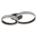 Plafonieră din metal/aluminu de culoare titan periat, cristale de plastic transparente, alb acrilic, reglabil, memorie, lumină de noapte, telecomandă, L x l x I: 640x400x150mm, inel ø:30/40cm, LED 50W 230V, ieșire 442-2600lm, CCT2700-6000K - imagine 3