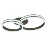 Plafonieră din metal/aluminu de culoare titan periat, cristale de plastic transparente, alb acrilic, reglabil, memorie, lumină de noapte, telecomandă, L x l x I: 640x400x150mm, inel ø:30/40cm, LED 50W 230V, ieșire 442-2600lm, CCT2700-6000K - imagine 6