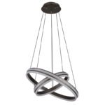 Lampă cu suspensie metal/aluminiu titanium colorat periat, alb acrilic, reglabil, memorie, lumină de noapte, înălțime reglabilă, telecomandă, ø: 600mm, I: 1200mm, inel ø: 60cm / 40 cm, LED 60W 230V, 436-3387lm Ieșire, CCT 2700-6000K - imagine 5