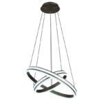 Lampă cu suspensie metal/aluminiu titanium colorat periat, alb acrilic, reglabil, memorie, lumină de noapte, înălțime reglabilă, telecomandă, ø: 600mm, I: 1200mm, inel ø: 60cm / 40 cm, LED 60W 230V, 436-3387lm Ieșire, CCT 2700-6000K - imagine 7