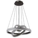 Lampă cu suspensie metal/aluminiu de culoarea titanului periat, acrilic alb, reglabil, memorie, lumină de noapte, înălțime reglabilă, telecomandă, ø: 600mm I:1200mm, inel ø: 20cm/40 cm/60 cm, LED 70W 230V,ieșire 450-3510lm, CCT2700-6000K - imagine 3