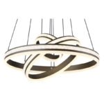 Lampă cu suspensie metal/aluminiu de culoarea titanului periat, acrilic alb, reglabil, memorie, lumină de noapte, înălțime reglabilă, telecomandă, ø: 600mm I:1200mm, inel ø: 20cm/40 cm/60 cm, LED 70W 230V,ieșire 450-3510lm, CCT2700-6000K - imagine 4