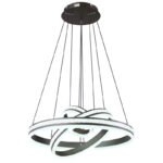 Lampă cu suspensie metal/aluminiu de culoarea titanului periat, acrilic alb, reglabil, memorie, lumină de noapte, înălțime reglabilă, telecomandă, ø: 600mm I:1200mm, inel ø: 20cm/40 cm/60 cm, LED 70W 230V,ieșire 450-3510lm, CCT2700-6000K - imagine 6