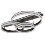 Plafonieră din metal/aliminiu de culoare titan periat, cristale de plastic transparente, alb acrilic, reglabil, memorie, lumină de noapte, telecomandă, L x l x I: 800x500x215mm, inel ø:30/40/50cm,LED 75W 230V,480-3820lm Ieșire,CCT2700-6000K - imagine 3