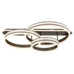Plafonieră din metal/aliminiu de culoare titan periat, cristale de plastic transparente, alb acrilic, reglabil, memorie, lumină de noapte, telecomandă, L x l x I: 800x500x215mm, inel ø:30/40/50cm,LED 75W 230V,480-3820lm Ieșire,CCT2700-6000K - imagine 4