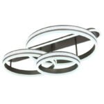 Plafonieră din metal/aliminiu de culoare titan periat, cristale de plastic transparente, alb acrilic, reglabil, memorie, lumină de noapte, telecomandă, L x l x I: 800x500x215mm, inel ø:30/40/50cm,LED 75W 230V,480-3820lm Ieșire,CCT2700-6000K - imagine 7