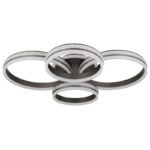 Plafonieră din metal/aluminiu de culoare titan periat, cristale de plastic transparente, alb acrilic, reglabil, memorie, lumină de noapte, telecomandă, L x l x I: 850x685x150mm, inel ø:30/40cm, LED 90W 230V, 627-4225lm Ieșire,CCT2700-6000K - imagine 3