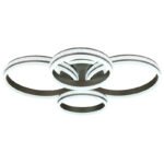 Plafonieră din metal/aluminiu de culoare titan periat, cristale de plastic transparente, alb acrilic, reglabil, memorie, lumină de noapte, telecomandă, L x l x I: 850x685x150mm, inel ø:30/40cm, LED 90W 230V, 627-4225lm Ieșire,CCT2700-6000K - imagine 6